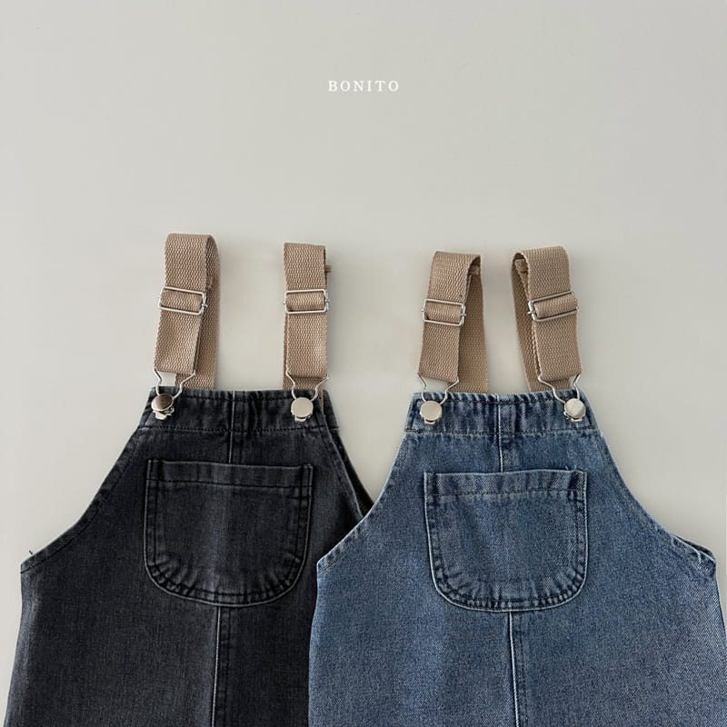 Bonito - Korean Baby Fashion - #onlinebabyshop - Tape Denim Dungarees - 3