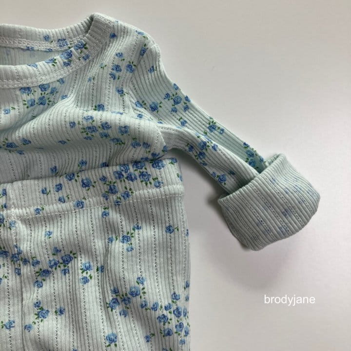 Brody Jane - Korean Children Fashion - #kidzfashiontrend - Blue Rose Eyelet Pajama - 4