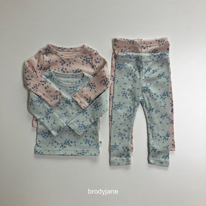 Brody Jane - Korean Children Fashion - #littlefashionista - Blue Rose Eyelet Pajama - 5