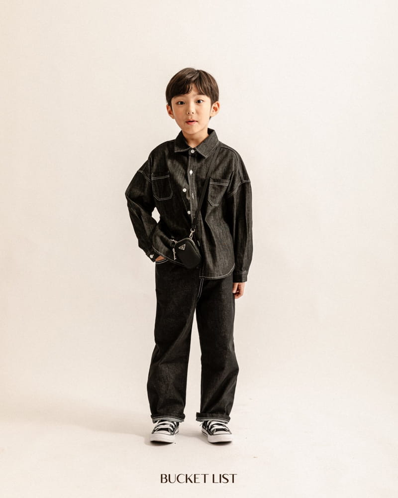 Bucket List - Korean Children Fashion - #discoveringself - Stitch Denim Shirt - 5