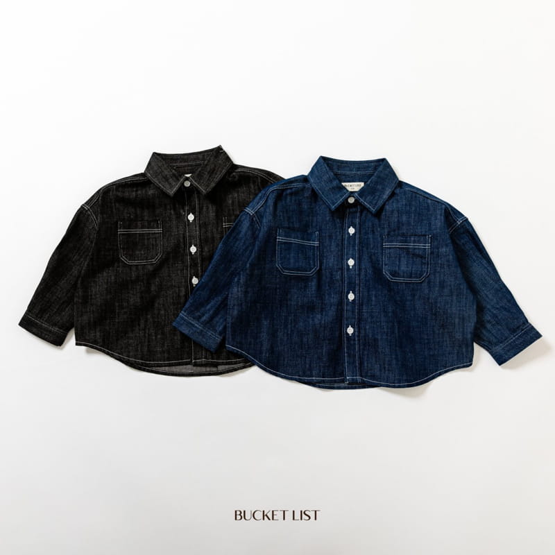 Bucket List - Korean Children Fashion - #magicofchildhood - Stitch Denim Shirt - 12