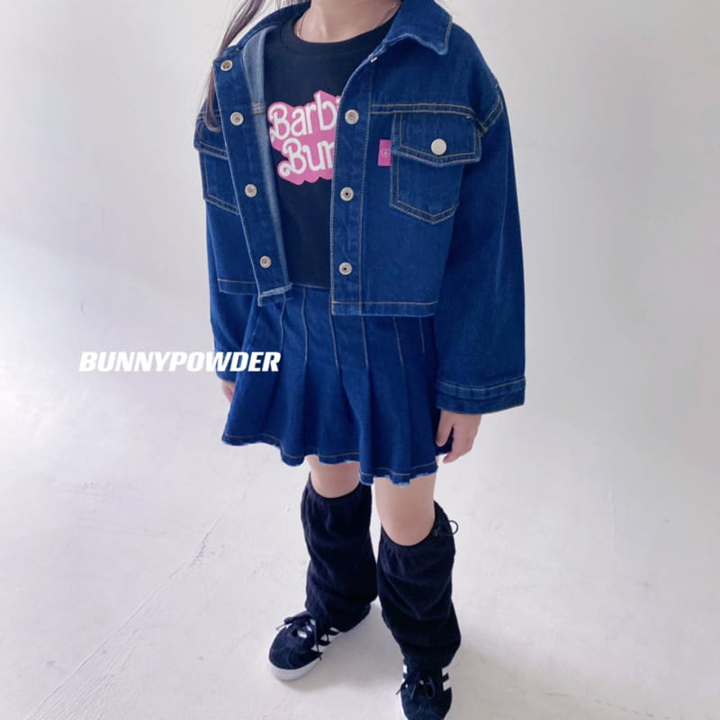 Bunny Powder - Korean Children Fashion - #fashionkids - Crop Denim Jacket - 9