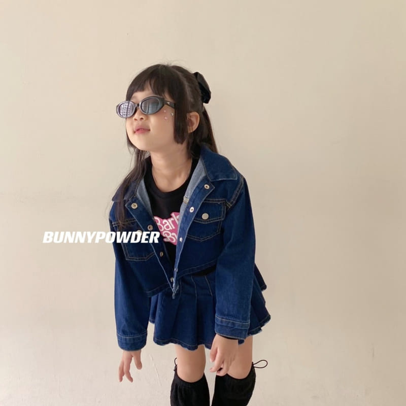 Bunny Powder - Korean Children Fashion - #kidsshorts - Crop Denim Jacket - 10