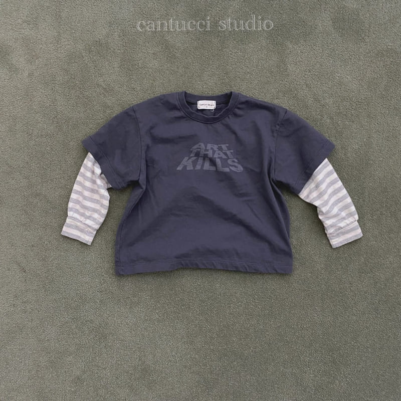 Cantucci Studio - Korean Children Fashion - #toddlerclothing - Art Layered Tee - 4