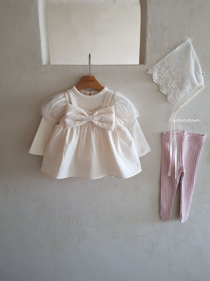 Choucream - Korean Baby Fashion - #babyboutiqueclothing - Big Ribbon Mini One-piece - 7