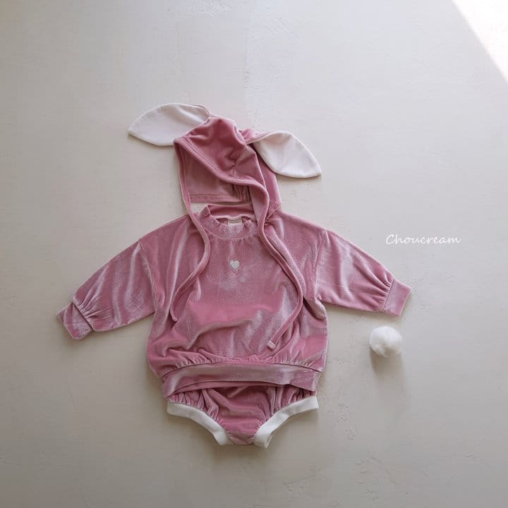 Choucream - Korean Baby Fashion - #babyboutiqueclothing - Velvet Rabbit Set - 6