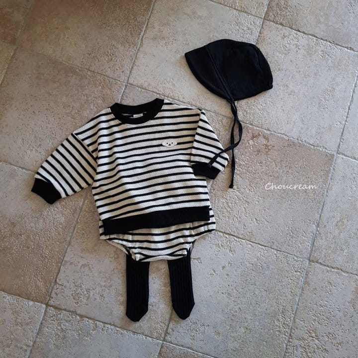 Choucream - Korean Baby Fashion - #babyclothing - Waffle ST Top Bottom Set