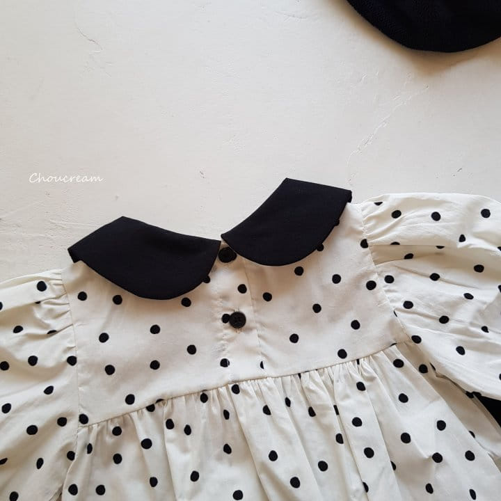 Choucream - Korean Baby Fashion - #babyboutiqueclothing - Dot Collar Bodysuit - 4