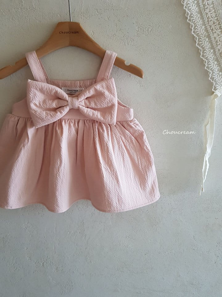 Choucream - Korean Baby Fashion - #babygirlfashion - Big Ribbon Mini One-piece - 11