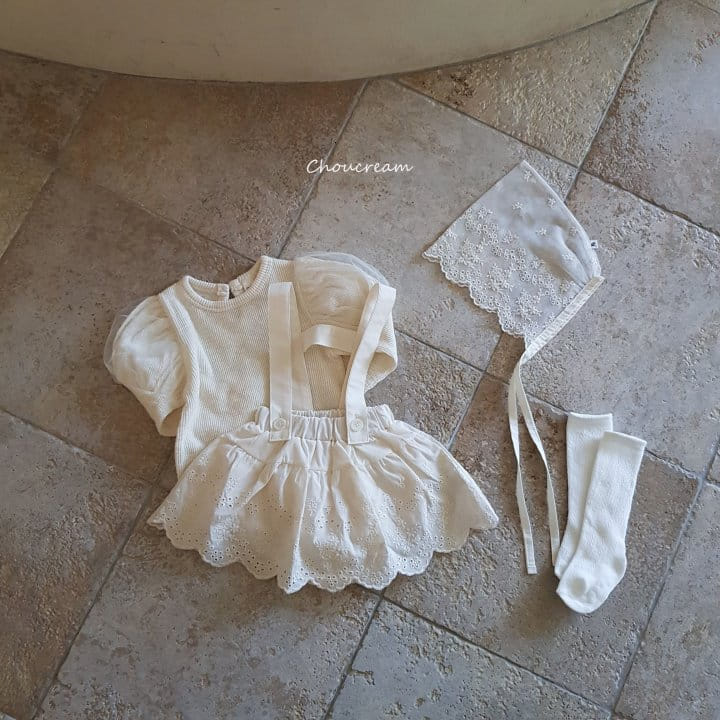 Choucream - Korean Baby Fashion - #babygirlfashion - Lace Dungarees Frill Bloomer - 10