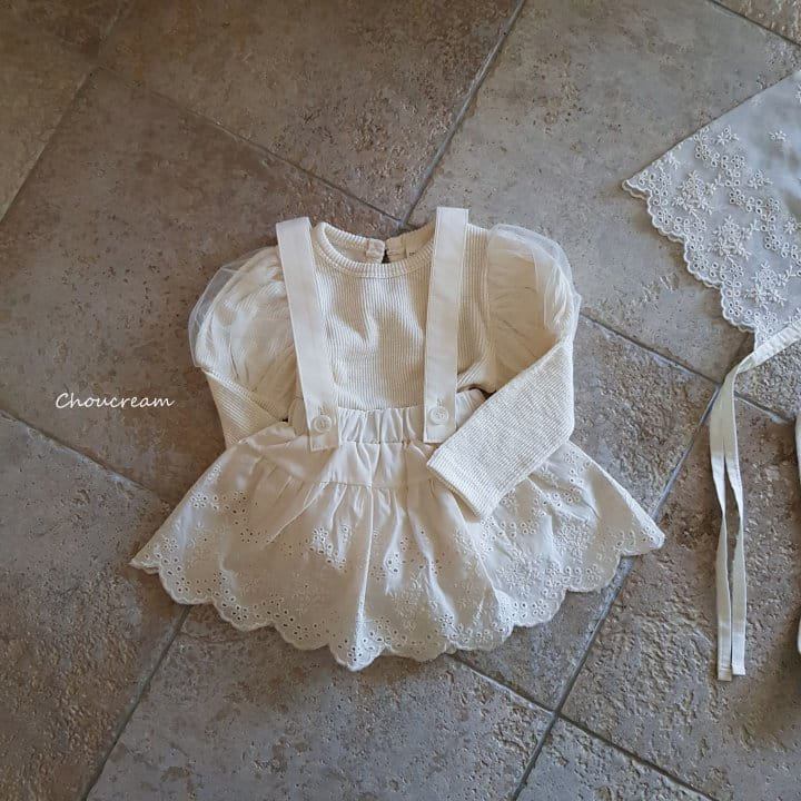 Choucream - Korean Baby Fashion - #babyoninstagram - Lace Dungarees Frill Bloomer - 12