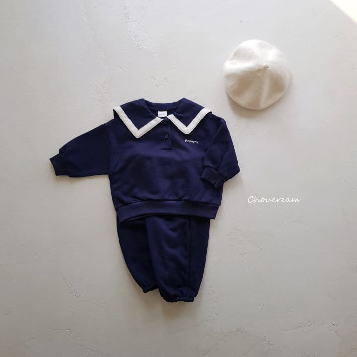 Choucream - Korean Baby Fashion - #babyoutfit - Sailor Top Bottom Set - 2