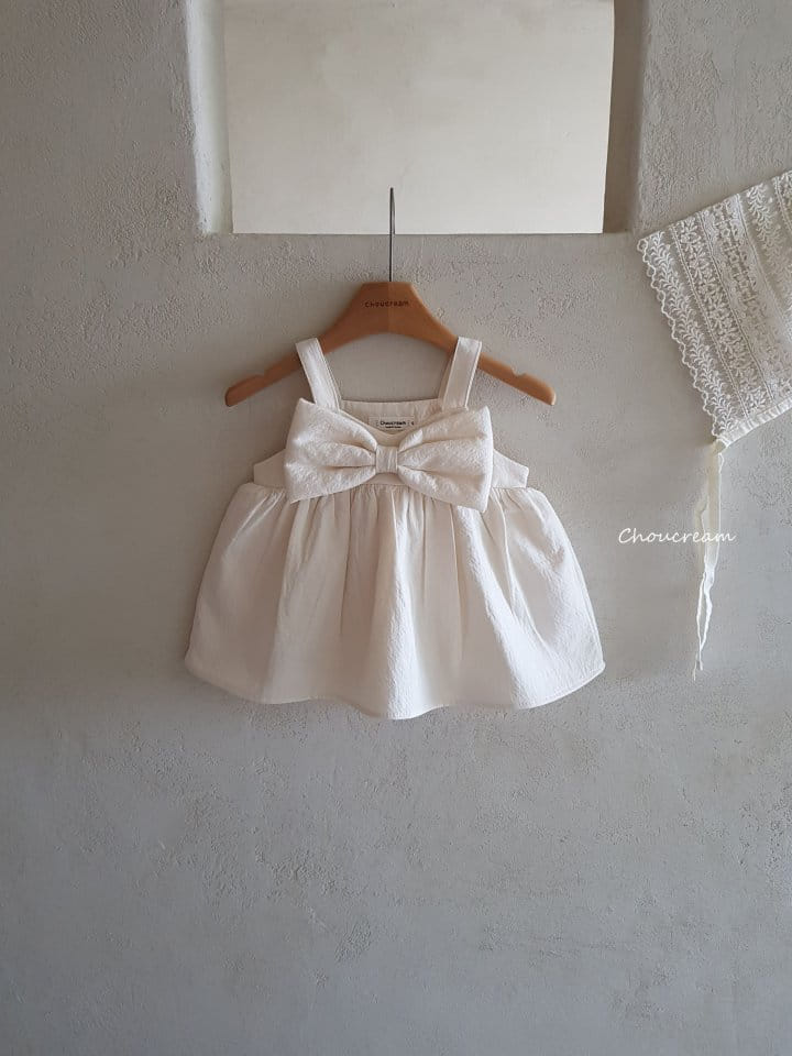 Choucream - Korean Baby Fashion - #babyoutfit - Big Ribbon Mini One-piece