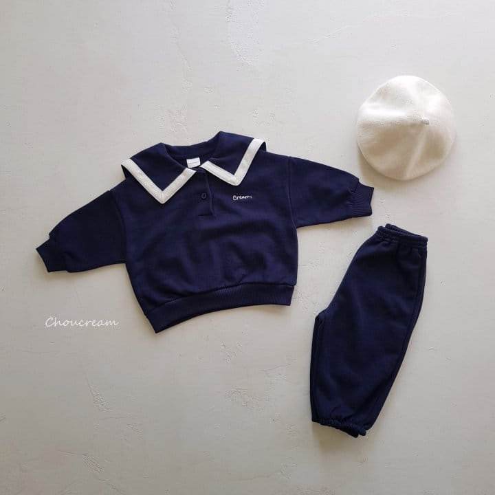 Choucream - Korean Baby Fashion - #babywear - Sailor Top Bottom Set - 3