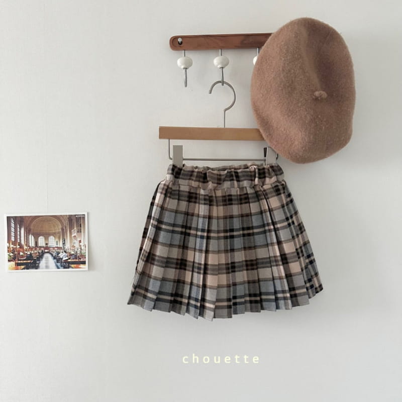 Chouette - Korean Children Fashion - #childofig - Mocha Check Skirt