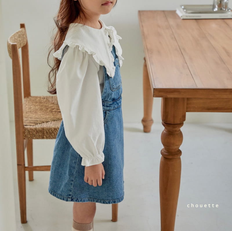 Chouette - Korean Children Fashion - #discoveringself - Denim Dungarees Wrap One-piece - 7