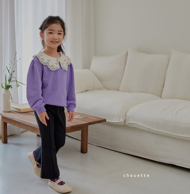 Chouette - Korean Children Fashion - #fashionkids - Knit Collar Sweatshirt - 3