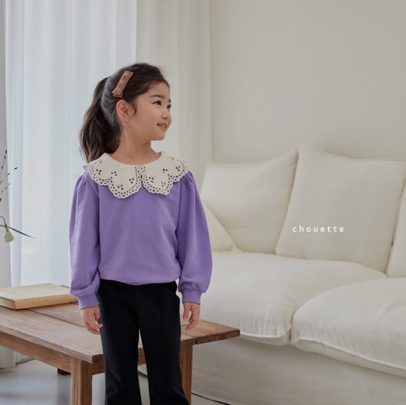 Chouette - Korean Children Fashion - #fashionkids - Knit Collar Sweatshirt - 4