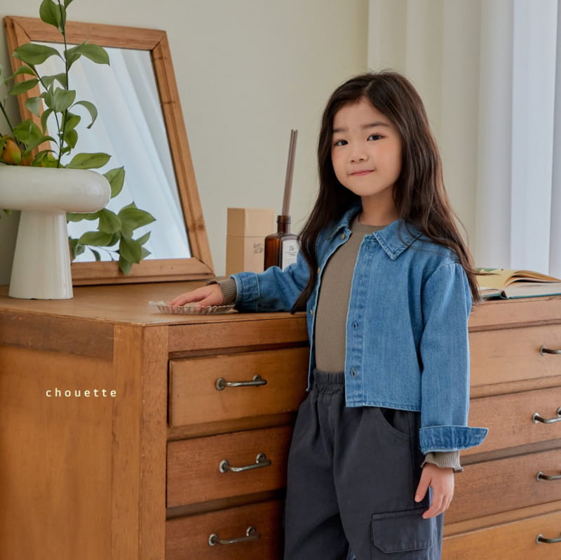 Chouette - Korean Children Fashion - #magicofchildhood - Denim Crop Shirt - 4