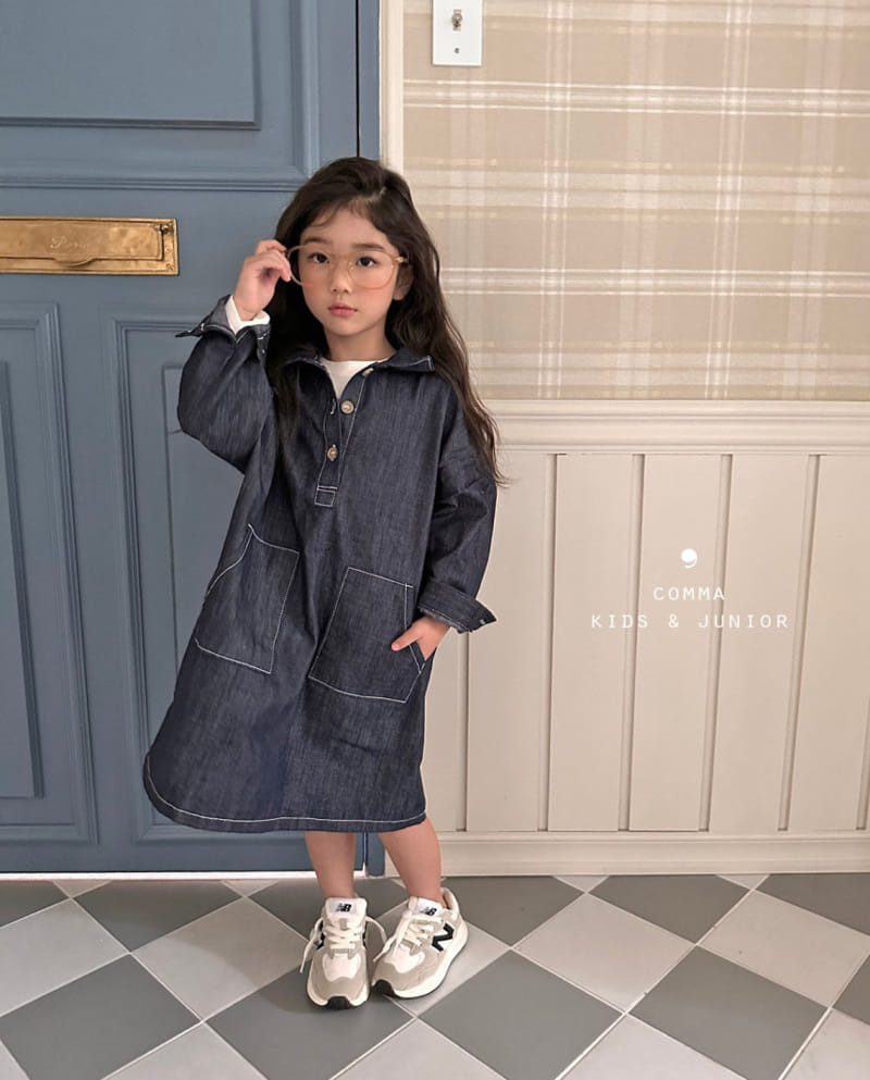 Comma - Korean Children Fashion - #fashionkids - Denim One-piece