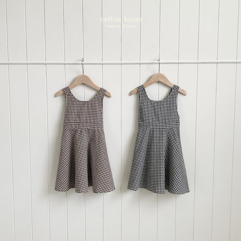 Cotton House - Korean Children Fashion - #childrensboutique - Check Dungarees One-piece - 2