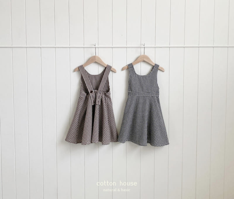 Cotton House - Korean Children Fashion - #fashionkids - Check Dungarees One-piece - 5