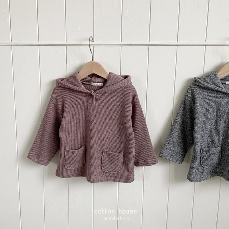 Cotton House - Korean Children Fashion - #kidsstore - Knit Pocket Hoody - 3