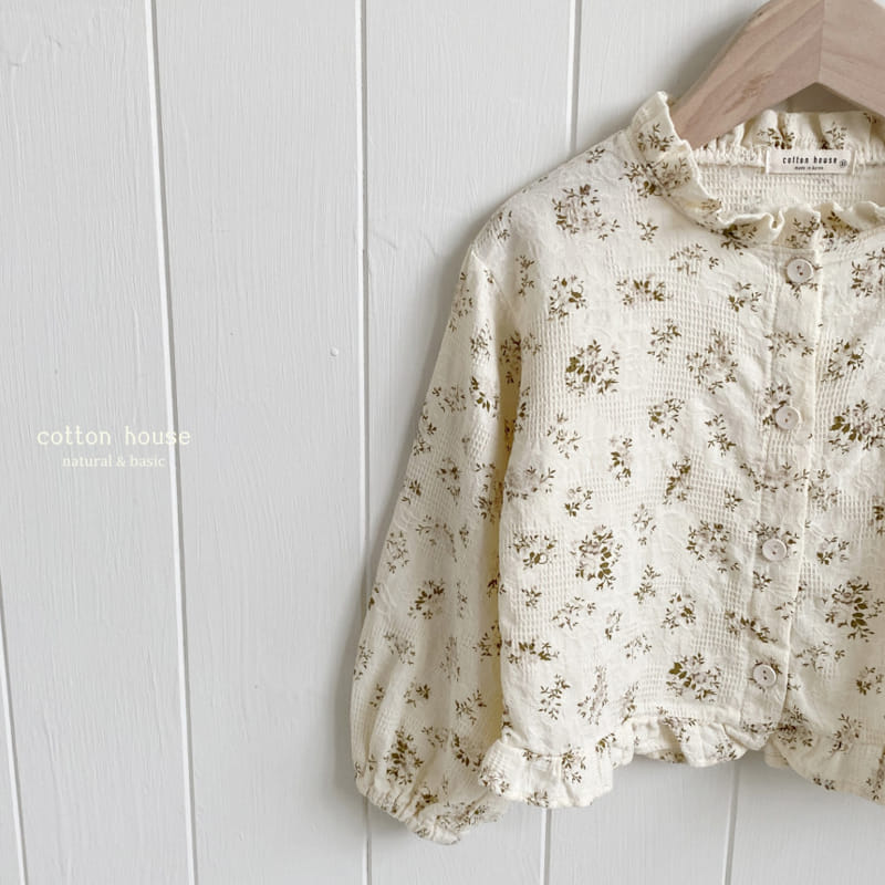 Cotton House - Korean Children Fashion - #littlefashionista - Jacquard Frill Blouse