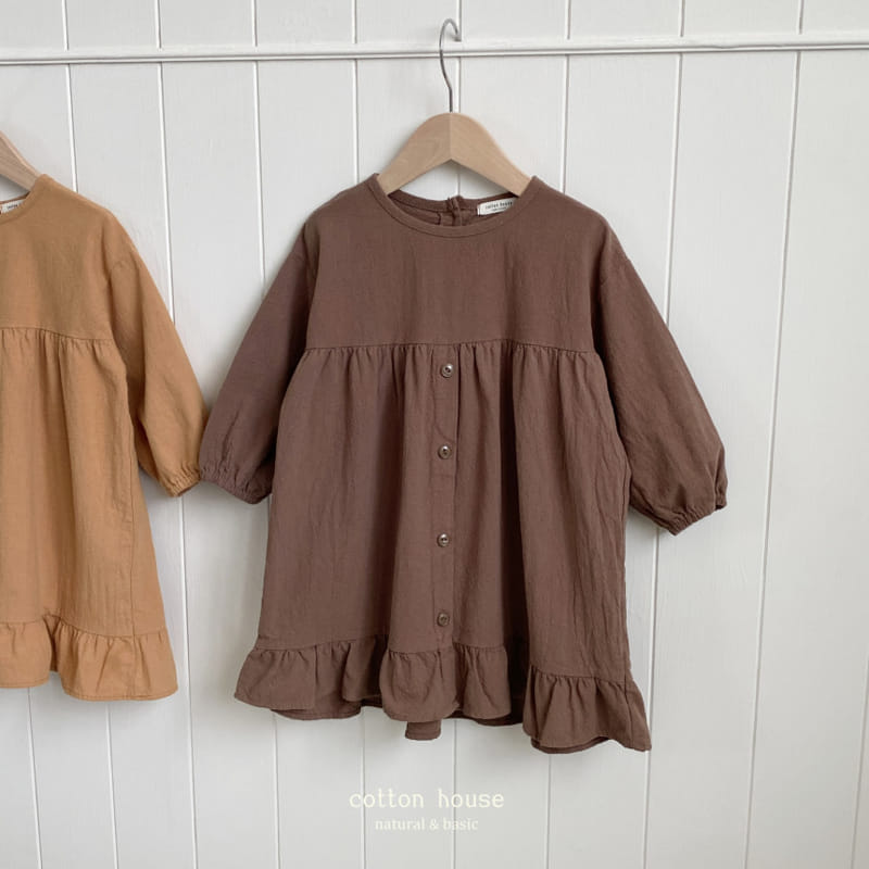 Cotton House - Korean Children Fashion - #todddlerfashion - Frill Danjjack One-piece - 4