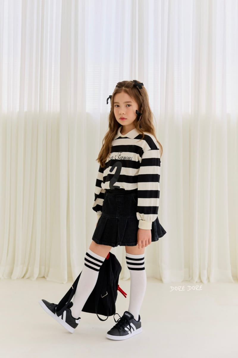 Dore Dore - Korean Children Fashion - #kidzfashiontrend - 2 Stripes Tee - 12