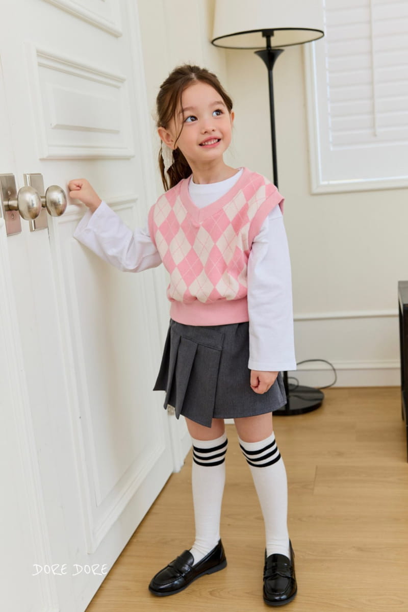 Dore Dore - Korean Children Fashion - #prettylittlegirls - Argyle Jacquard Vest - 3