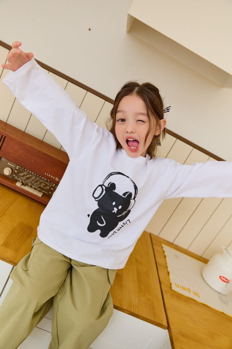 Dore Dore - Korean Children Fashion - #stylishchildhood - Head Phone Bear Tee - 3