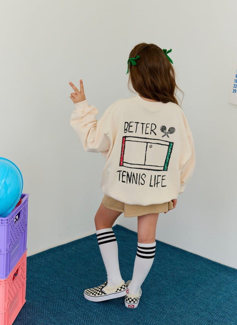 Dore Dore - Korean Children Fashion - #toddlerclothing - Butter Tennis Sweatshirt - 5