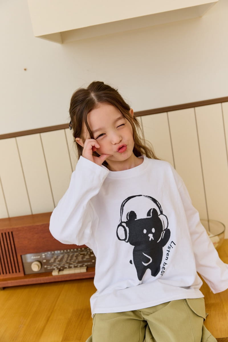 Dore Dore - Korean Children Fashion - #toddlerclothing - Head Phone Bear Tee - 2