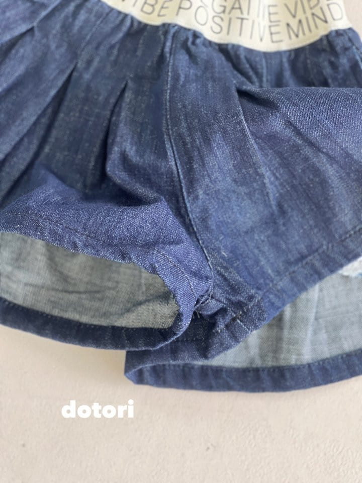 Dotori - Korean Children Fashion - #minifashionista - Band Denim Skirt Pants - 5