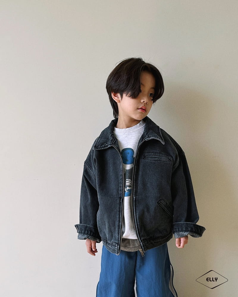 Ellymolly - Korean Children Fashion - #Kfashion4kids - Dark Denim Jacket - 3