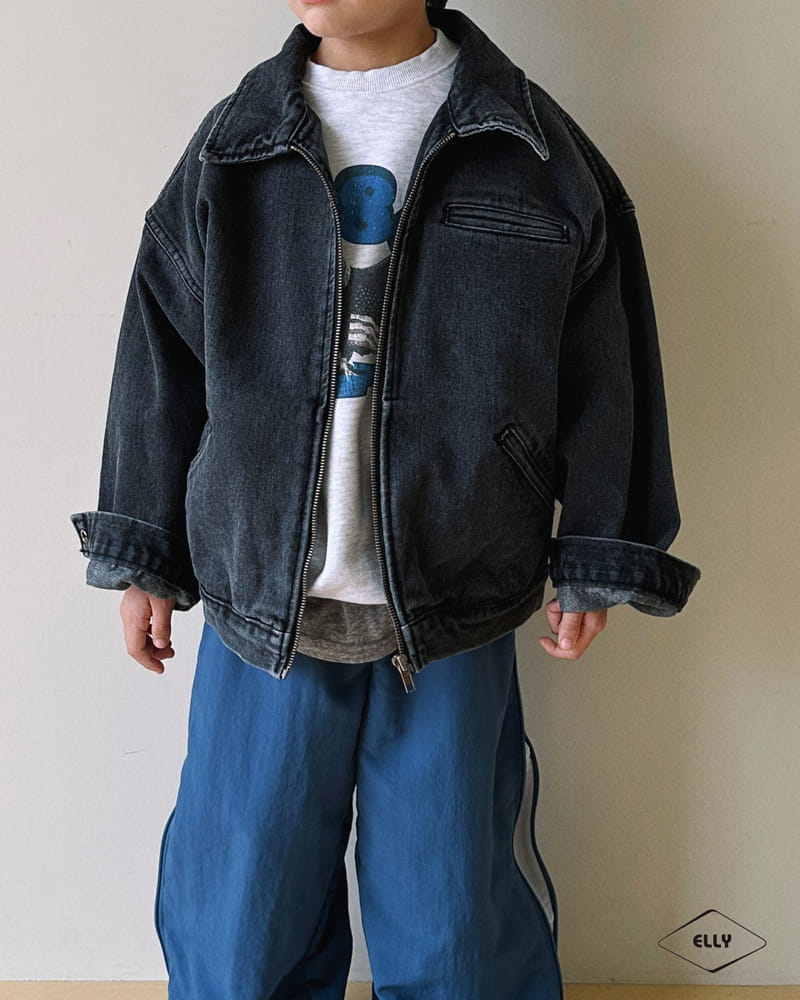 Ellymolly - Korean Children Fashion - #childofig - Dark Denim Jacket - 8