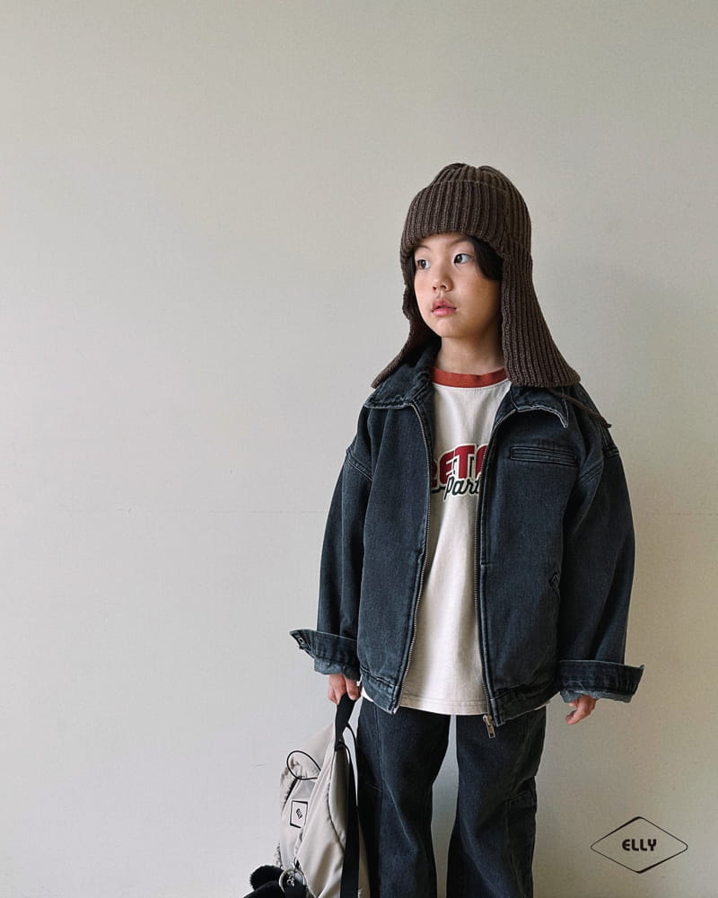 Ellymolly - Korean Children Fashion - #designkidswear - Dark Denim Jacket - 11