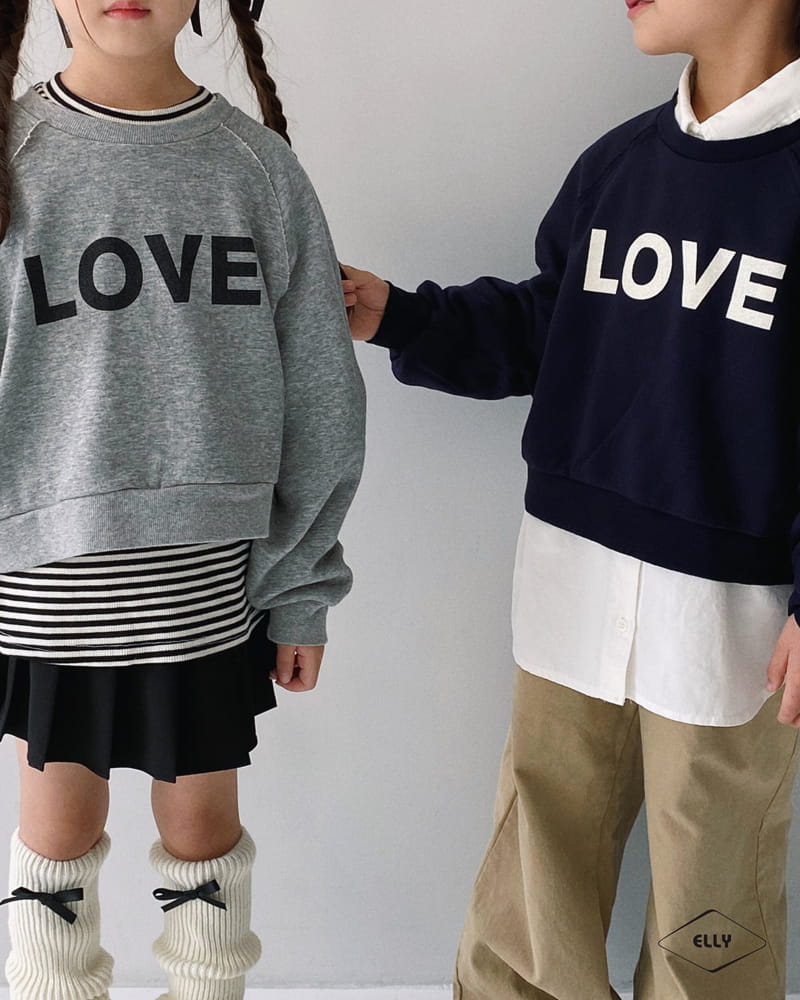 Ellymolly - Korean Children Fashion - #designkidswear - Love Crop Sweatshirt - 10