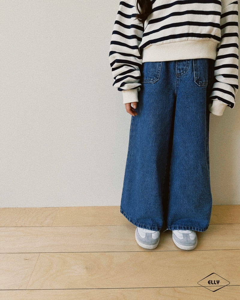 Ellymolly - Korean Children Fashion - #discoveringself - Pocket Wide Jeans - 3