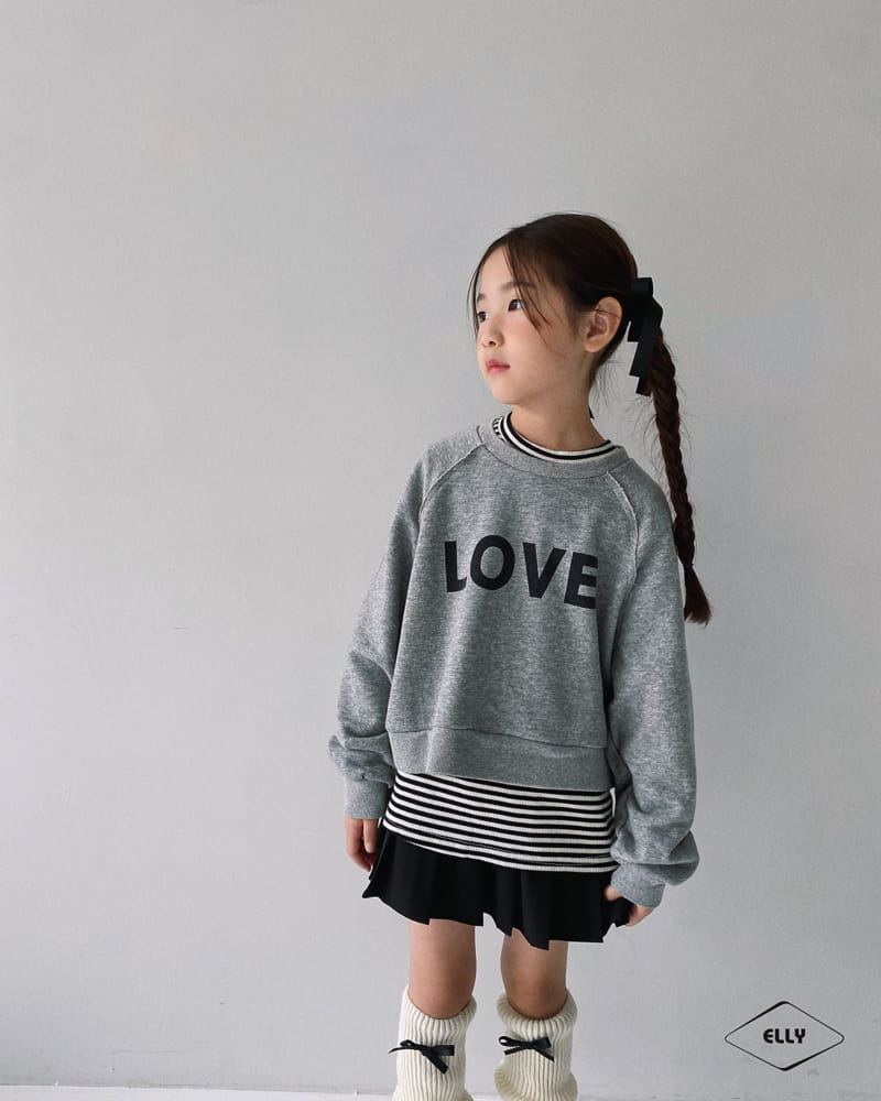 Ellymolly - Korean Children Fashion - #discoveringself - Love Crop Sweatshirt - 11