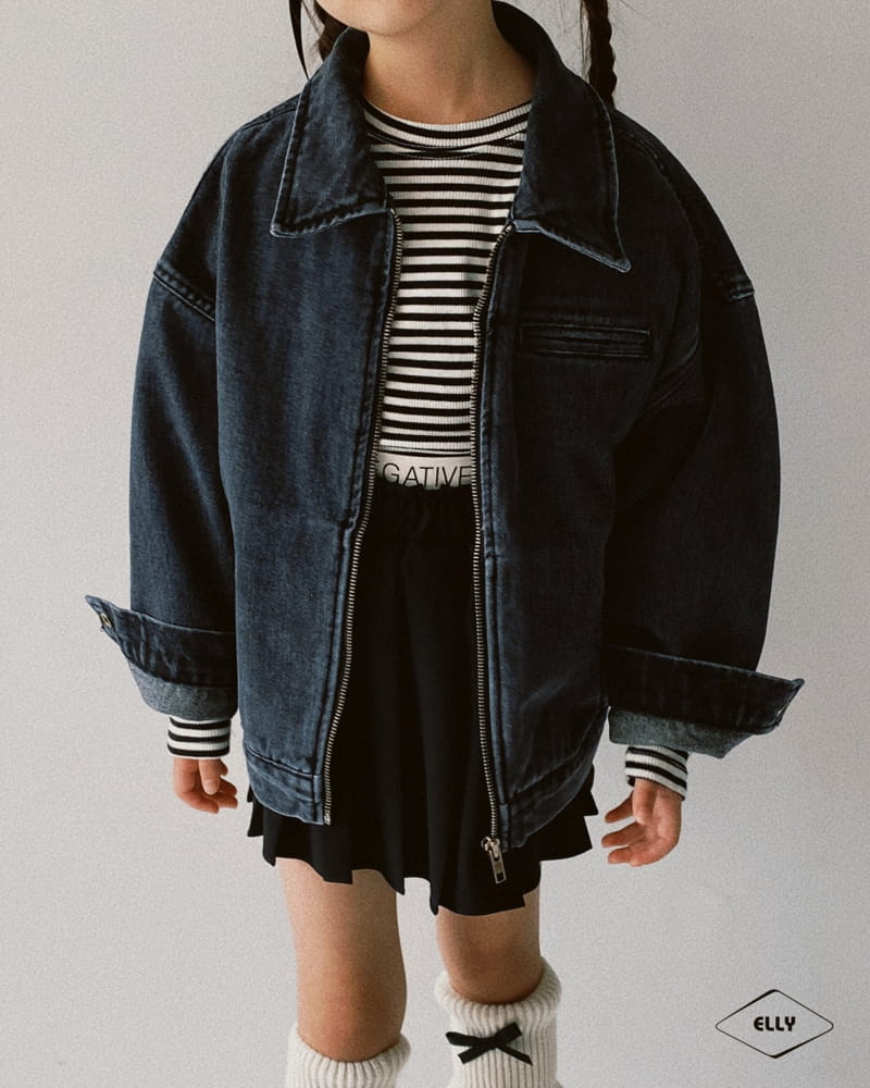 Ellymolly - Korean Children Fashion - #minifashionista - Dark Denim Jacket - 6