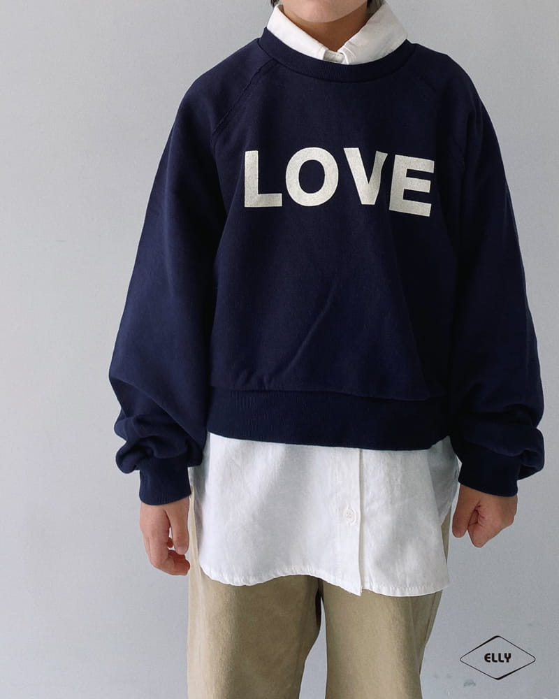 Ellymolly - Korean Children Fashion - #toddlerclothing - Love Crop Sweatshirt - 6