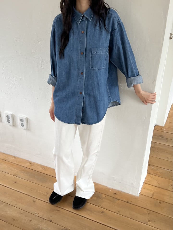 Enten - Korean Women Fashion - #momslook - Malrang Shirt Denim - 2