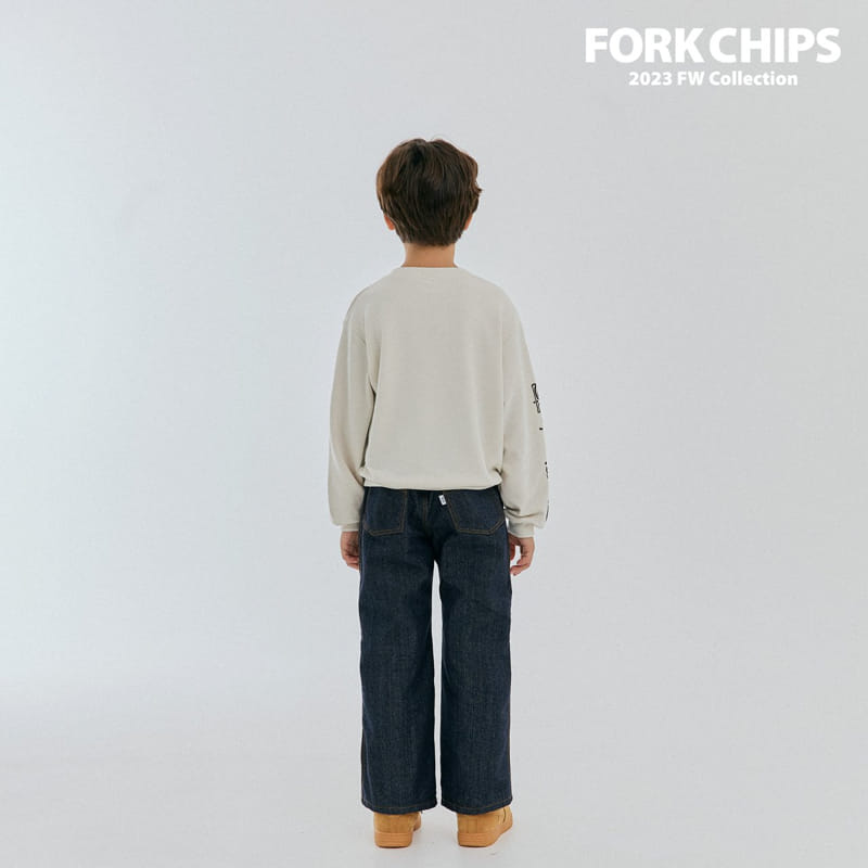 Fork Chips - Korean Children Fashion - #Kfashion4kids - Solid Jeans - 10