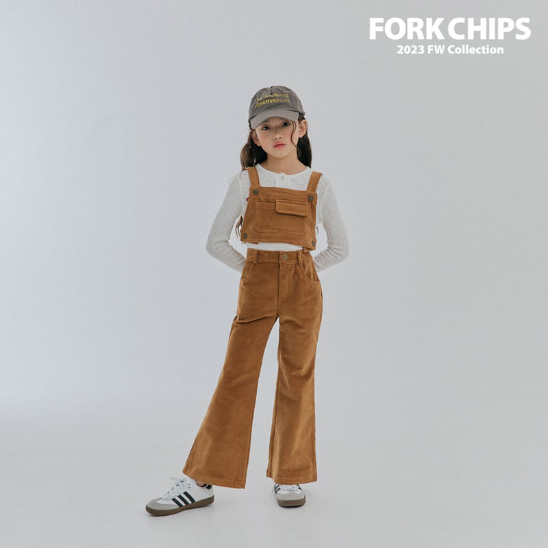 Fork Chips - Korean Children Fashion - #kidzfashiontrend - Cow Rib Dungarees - 4