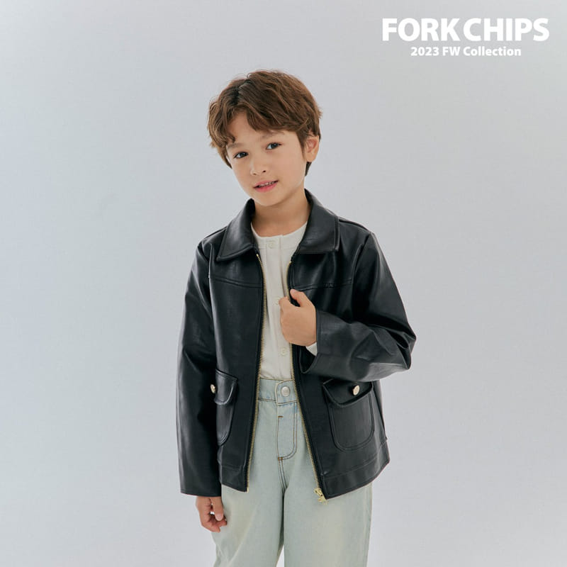 Fork Chips - Korean Children Fashion - #Kfashion4kids - Bukin Leather Jacket - 9