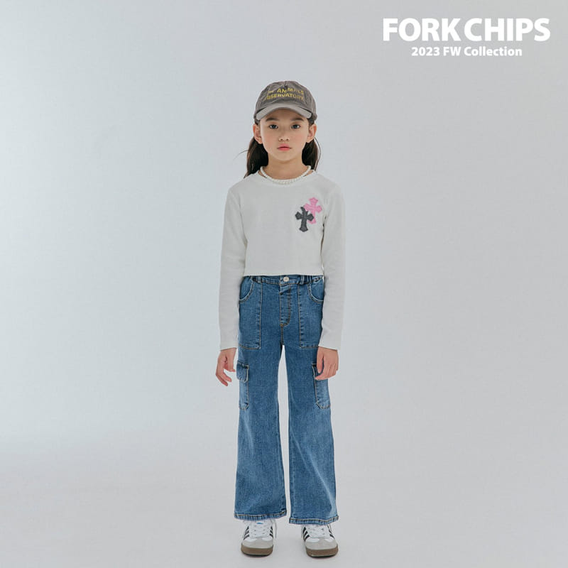 Fork Chips - Korean Children Fashion - #Kfashion4kids - Cross Tee - 3