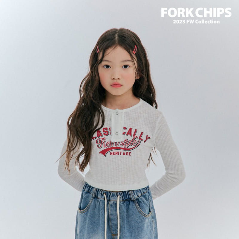 Fork Chips - Korean Children Fashion - #Kfashion4kids - Crew Rib Tee - 2