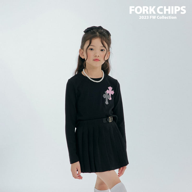 Fork Chips - Korean Children Fashion - #childofig - Cross Tee - 11